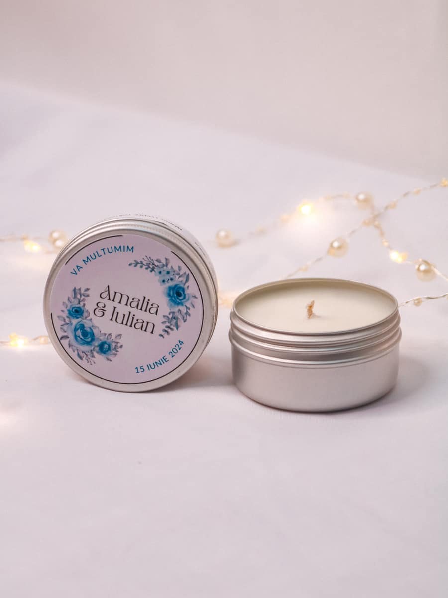 Marturii Nunta lumanare Cutiuta metalica 50g - imagine 7